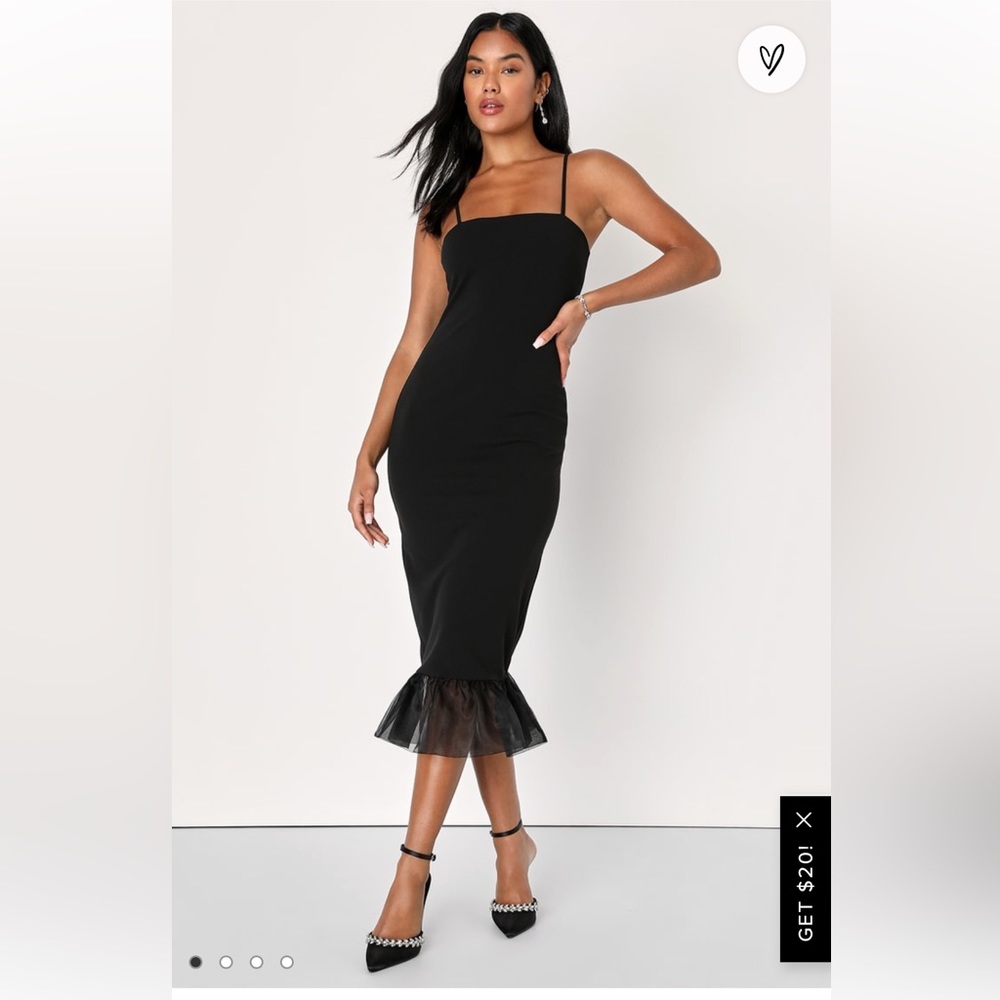 Lulu's Black Midi Dress